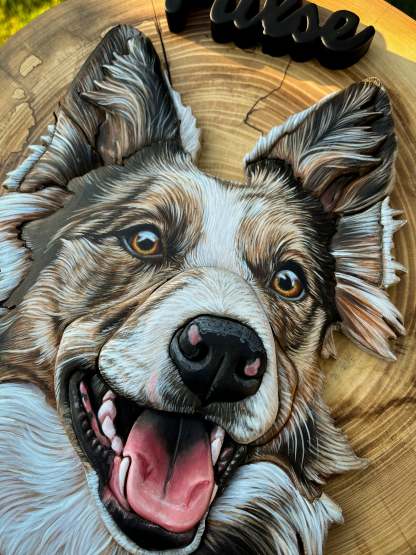 Custom Pet Portrait - On a Live Edge Round 