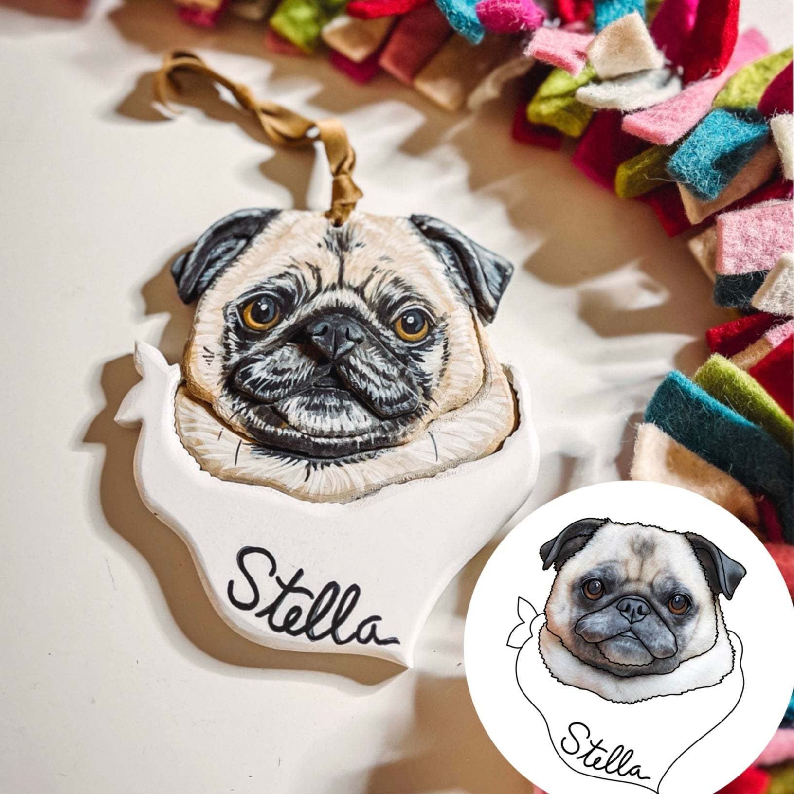 Custom Pet Portrait Ornament