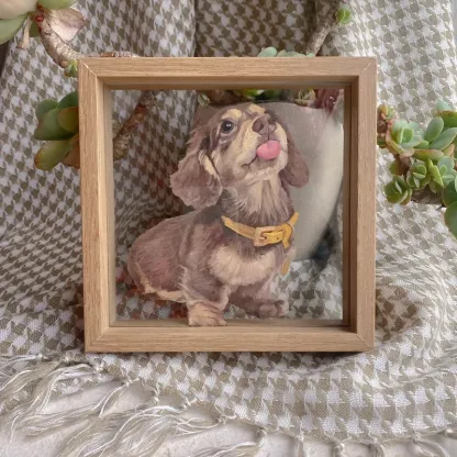 Custom Exquisite Hand-Painted Glass 3D Pet Portraits