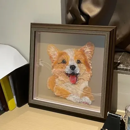 Custom Exquisite Hand-Painted Glass 3D Pet Portraits