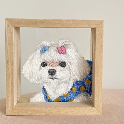 Custom Exquisite Hand-Painted Glass 3D Pet Portraits