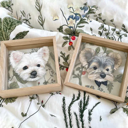 Custom Exquisite Hand-Painted Glass 3D Pet Portraits