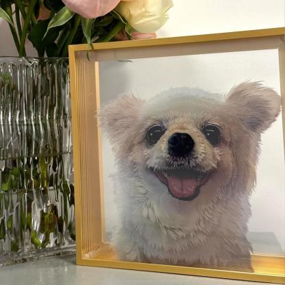 Custom Exquisite Hand-Painted Glass 3D Pet Portraits