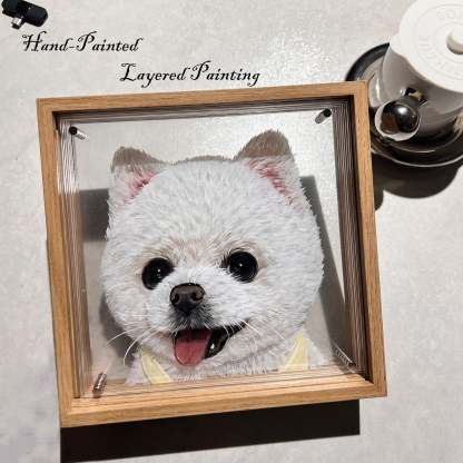 Custom Exquisite Hand-Painted Glass 3D Pet Portraits