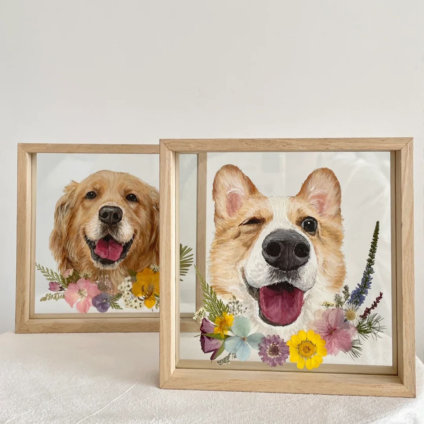 Custom Exquisite Hand-Painted Glass 3D Pet Portraits