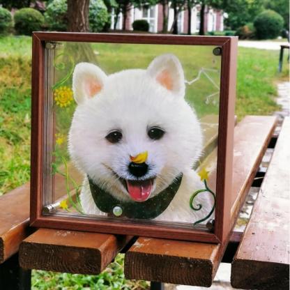 Custom Exquisite Hand-Painted Glass 3D Pet Portraits