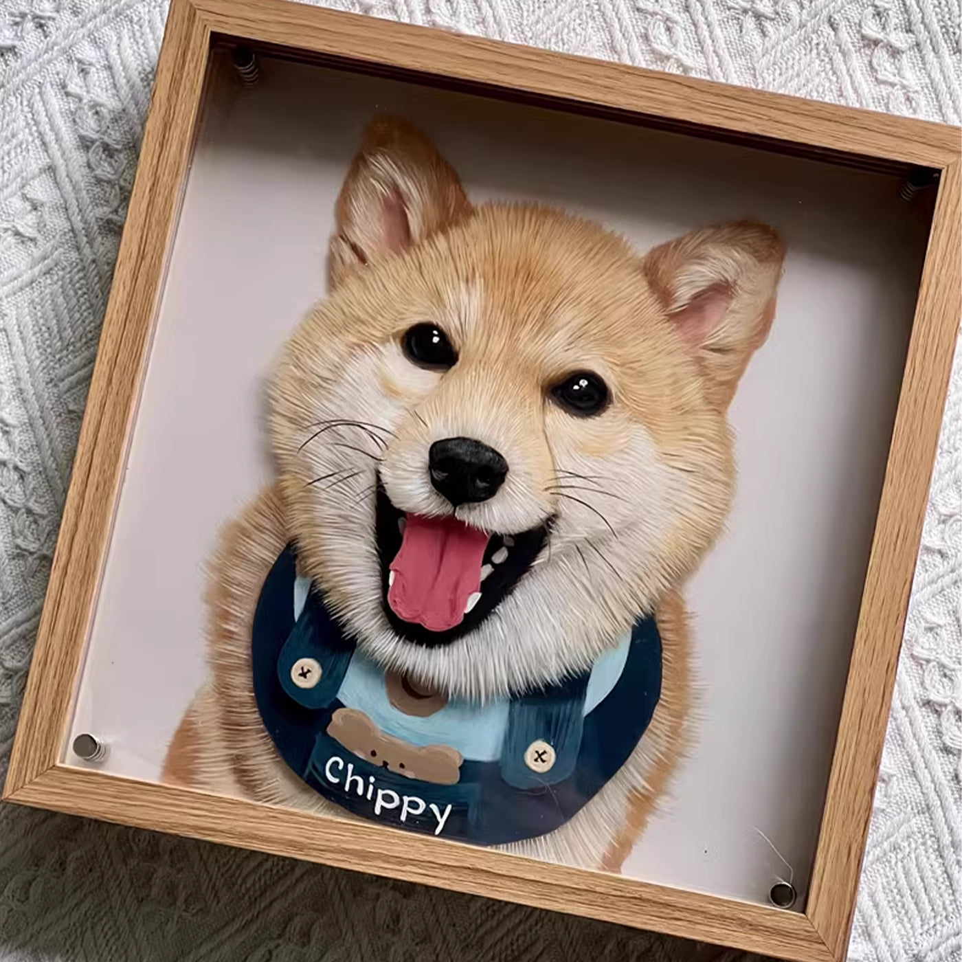 Custom Exquisite Hand-Painted Glass 3D Pet Portraits
