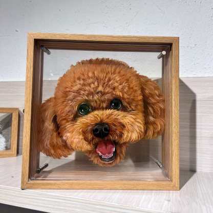 Custom Exquisite Hand-Painted Glass 3D Pet Portraits