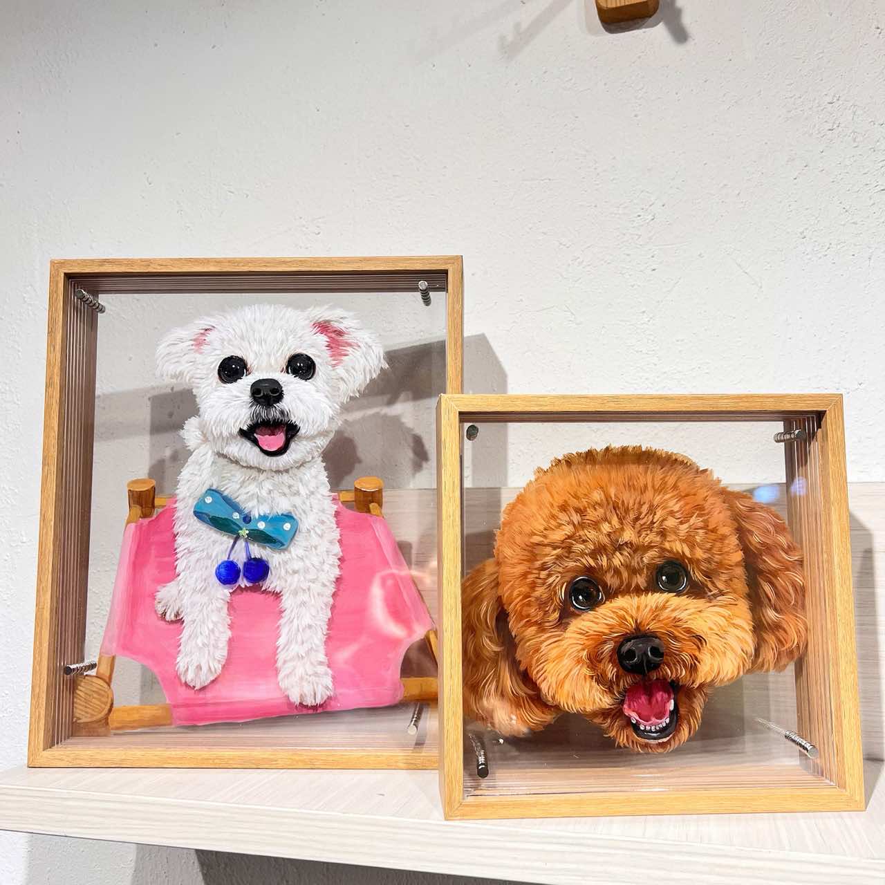 Custom Exquisite Hand-Painted Glass 3D Pet Portraits