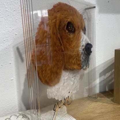 Custom Exquisite Hand-Painted Glass 3D Pet Portraits