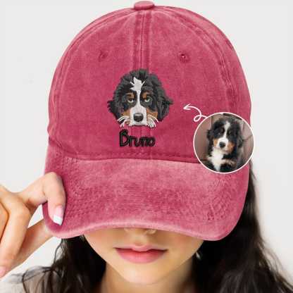 Custom Embroidered Pet Photo Baseball Cap