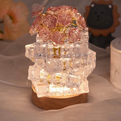 DIY Rose Flower Ice Cube Night Light