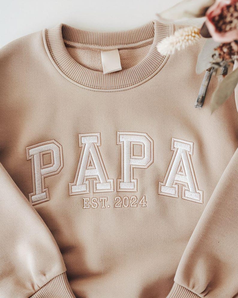 Custom Embroidered Dad Sweatshirt With Multilayer Outline