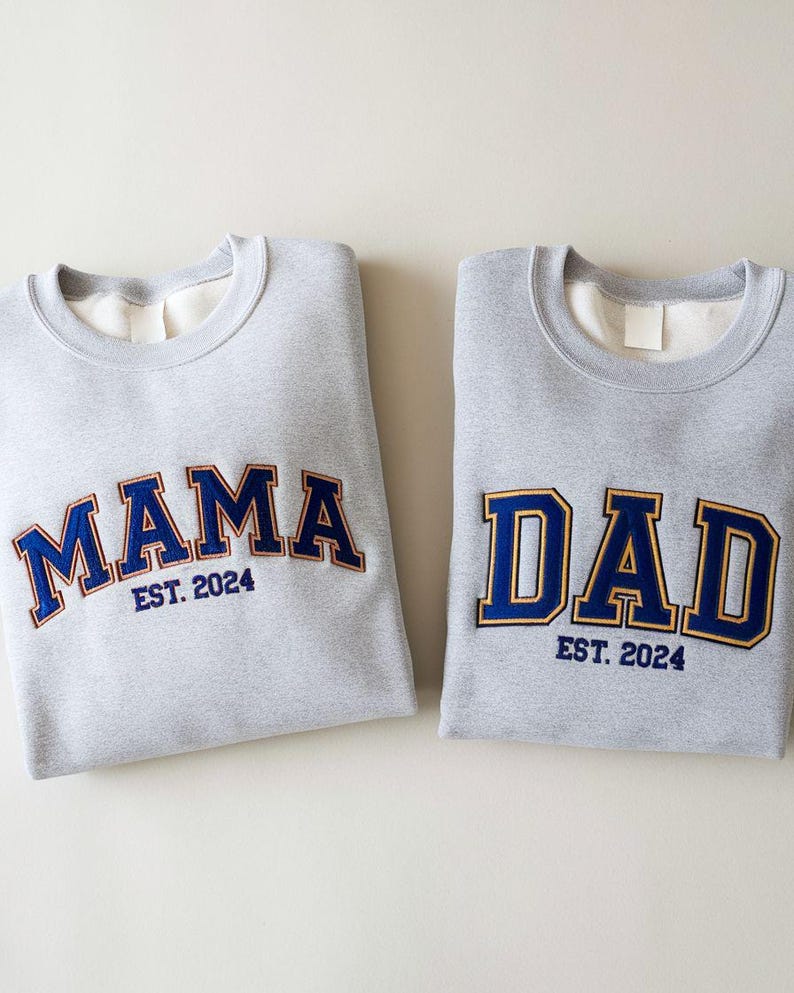 Custom Embroidered Dad Sweatshirt With Multilayer Outline