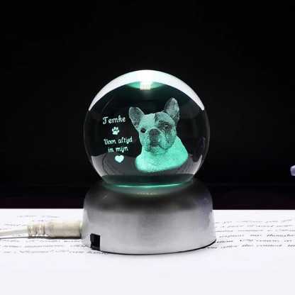 Personalized 2d Photo Engraved Crystal Ball - Custom Pet, Baby, Family Picture Glass Sphere