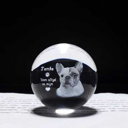 Personalized 2d Photo Engraved Crystal Ball - Custom Pet, Baby, Family Picture Glass Sphere