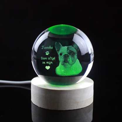 Personalized 2d Photo Engraved Crystal Ball - Custom Pet, Baby, Family Picture Glass Sphere