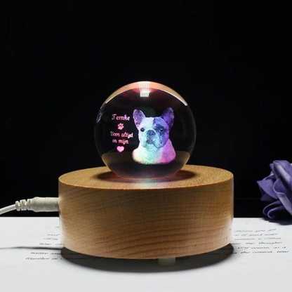 Personalized 2d Photo Engraved Crystal Ball - Custom Pet, Baby, Family Picture Glass Sphere