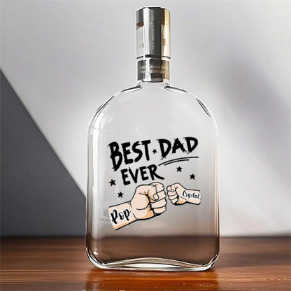 Best Dad Ever - Custom Whiskey Bottles With Fist Bump