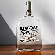 Best Dad Ever - Custom Whiskey Bottles With Fist Bump