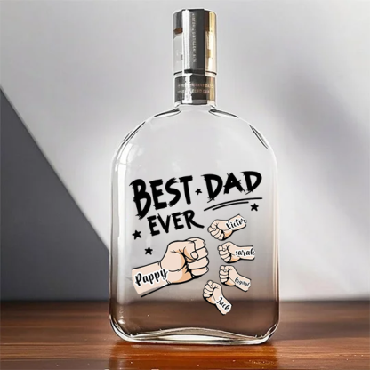 Best Dad Ever - Custom Whiskey Bottles With Fist Bump