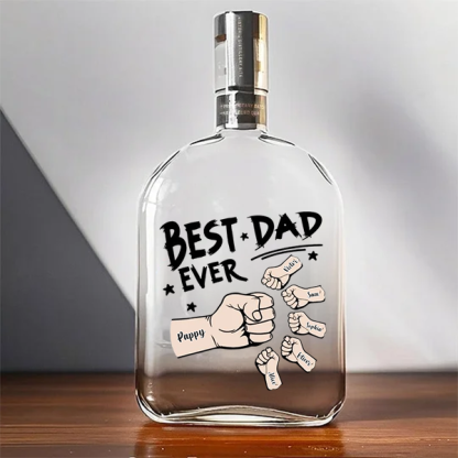 Best Dad Ever - Custom Whiskey Bottles With Fist Bump