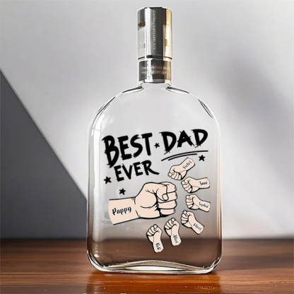 Best Dad Ever - Custom Whiskey Bottles With Fist Bump