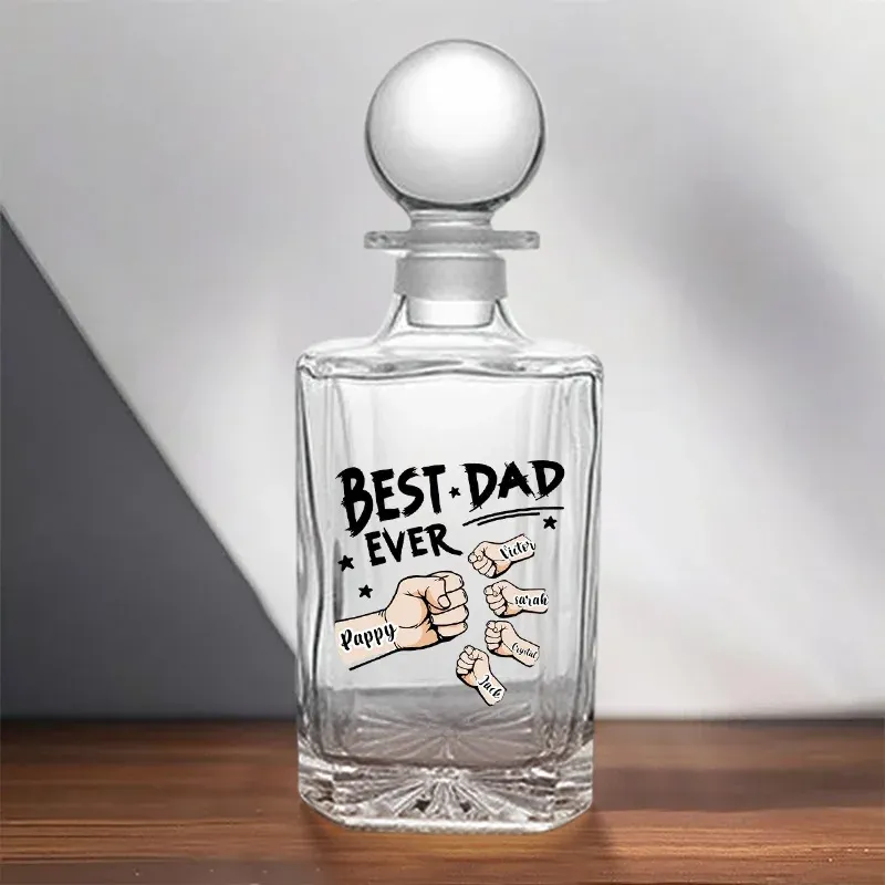 Best Dad Ever - Custom Whiskey Bottles With Fist Bump
