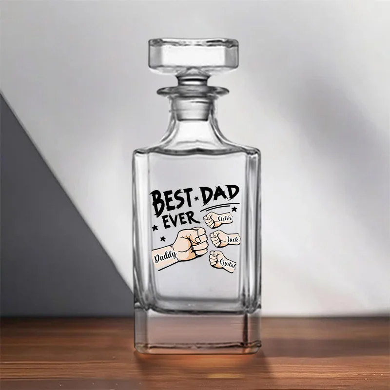 Best Dad Ever - Custom Whiskey Bottles With Fist Bump