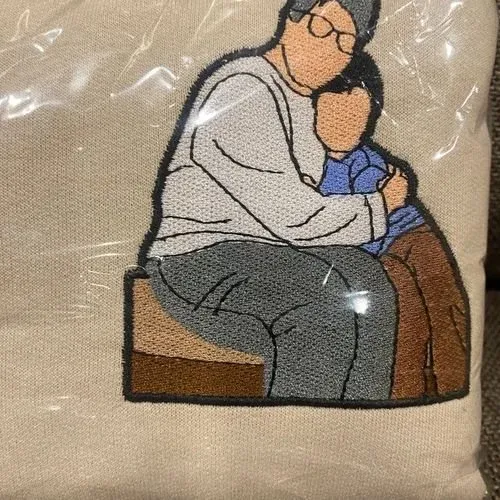 For Lover Personalized Papa,Dad Embroidery Custom Photo Roman Numeral Fathers Day Gift