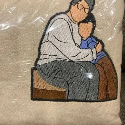 For Lover Personalized Papa,Dad Embroidery Custom Photo Roman Numeral Fathers Day Gift