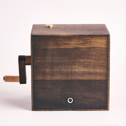 Custom Hand-Crank Flipbook Box Photo Album With Light Black Walnut Baby Photo Cube Frame Creative Gift