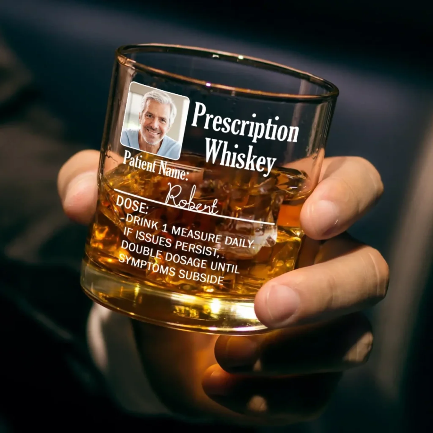 Custom Photo Family Personalized Custom Whiskey Glass - Father's Day Gift For Dad