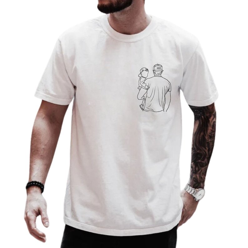 Personalized Photo Portrait Dad Printing T-shit/Sweatshirt, Gift For Father's Day