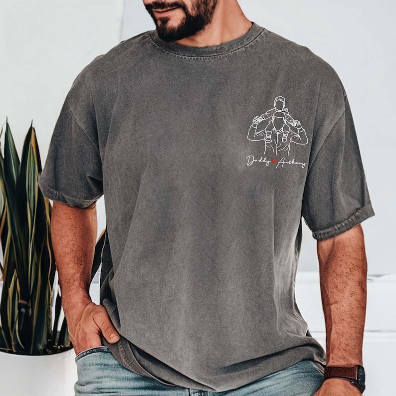 Personalized Photo Portrait Dad Printing T-shit/Sweatshirt, Gift For Father's Day