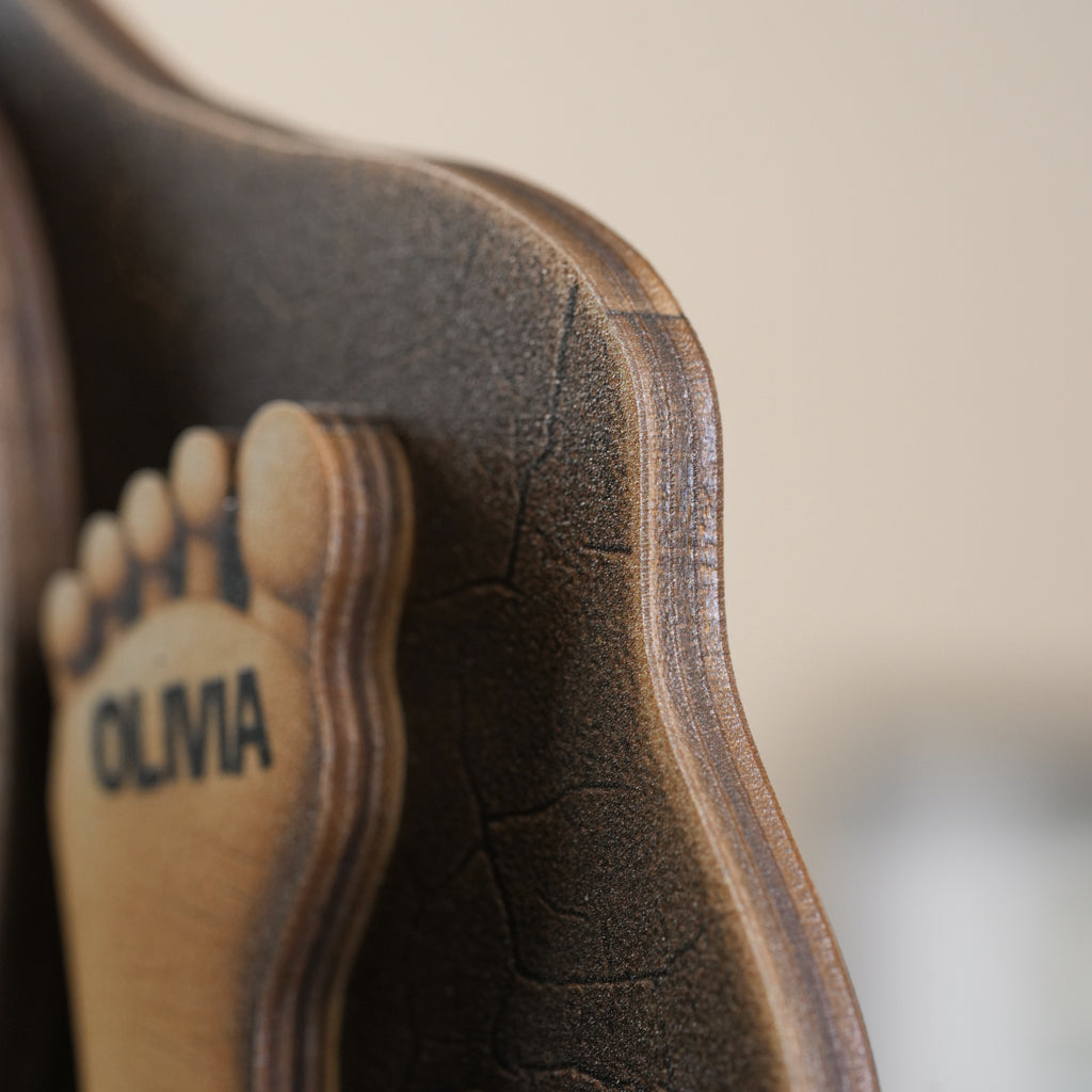 Custom Father And Child Footprint Wooden Stand 