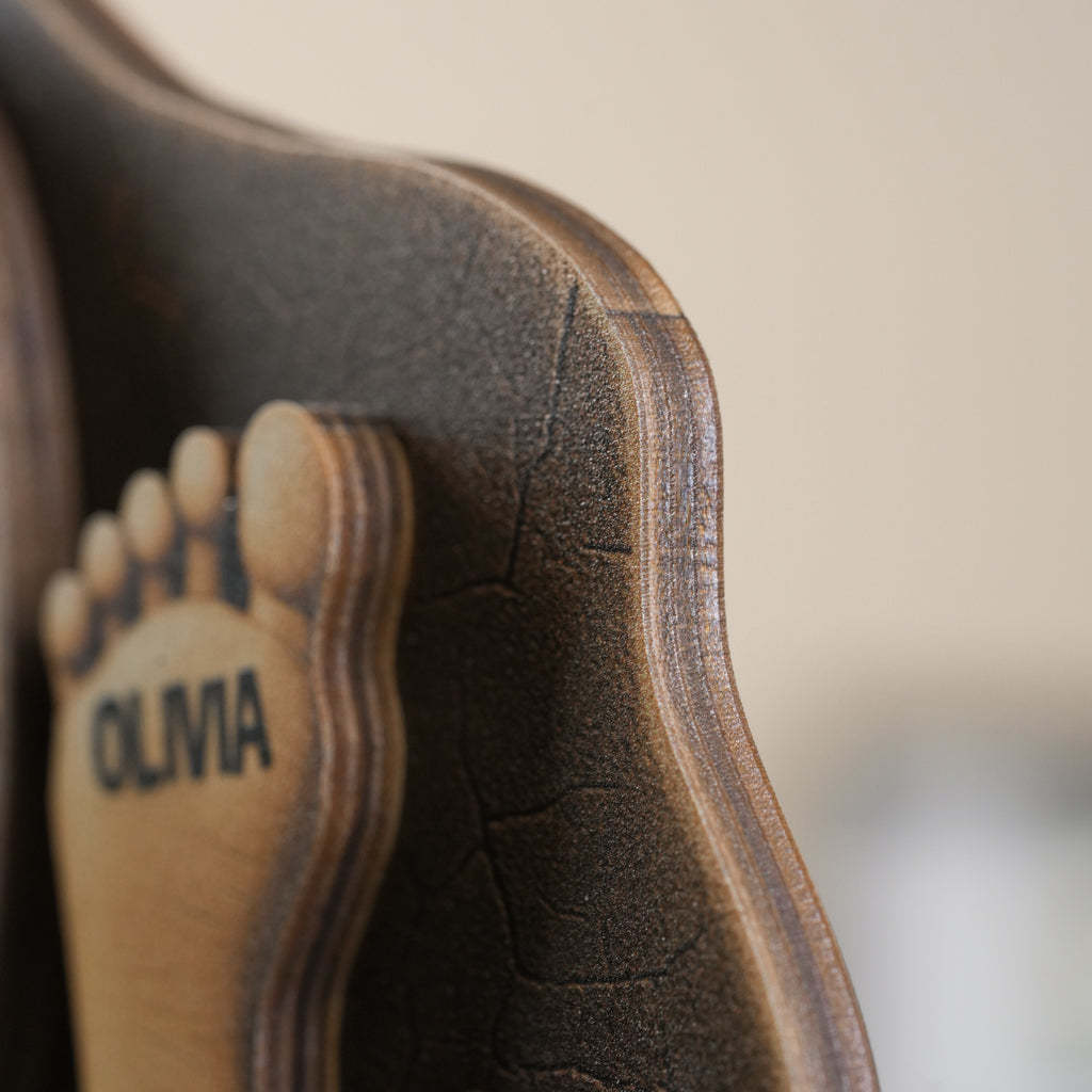 Custom Father And Child Footprint Wooden Stand 