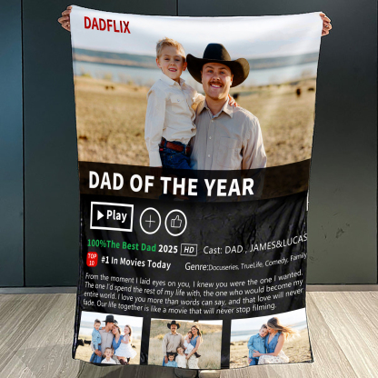 Personalized Dadflix, Diy Photo Template Blanket, Father's Day Gift