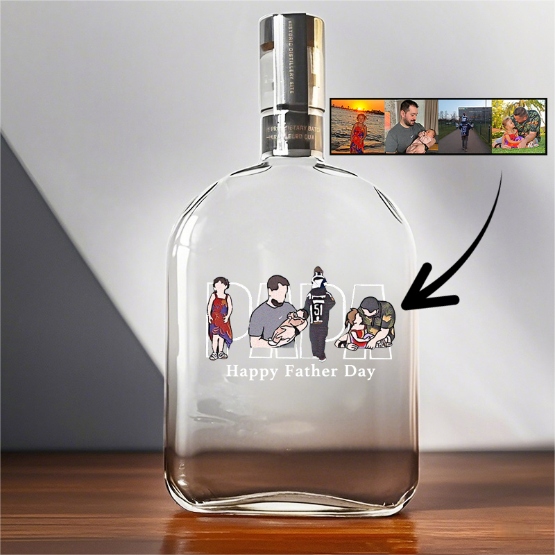 Personalized Photo Whiskey Bottles, Gift For Father's Day
