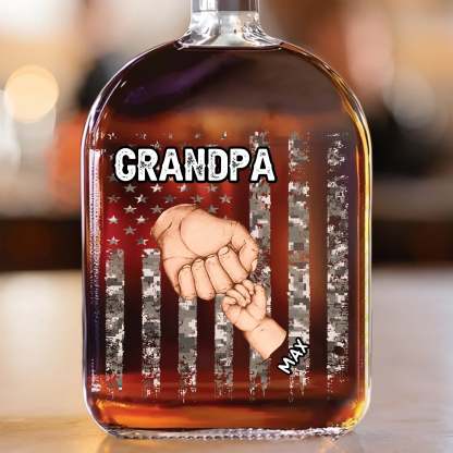 Family Personalized Fist Bump Whiskey Bottle, Gift For Dad, Grandpa