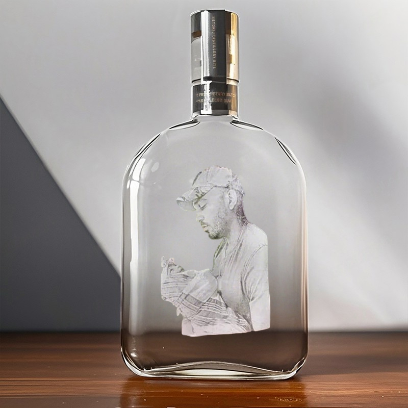 Personalized Etched Picture Rocks Whiskey Bottles, Father's day Gifts