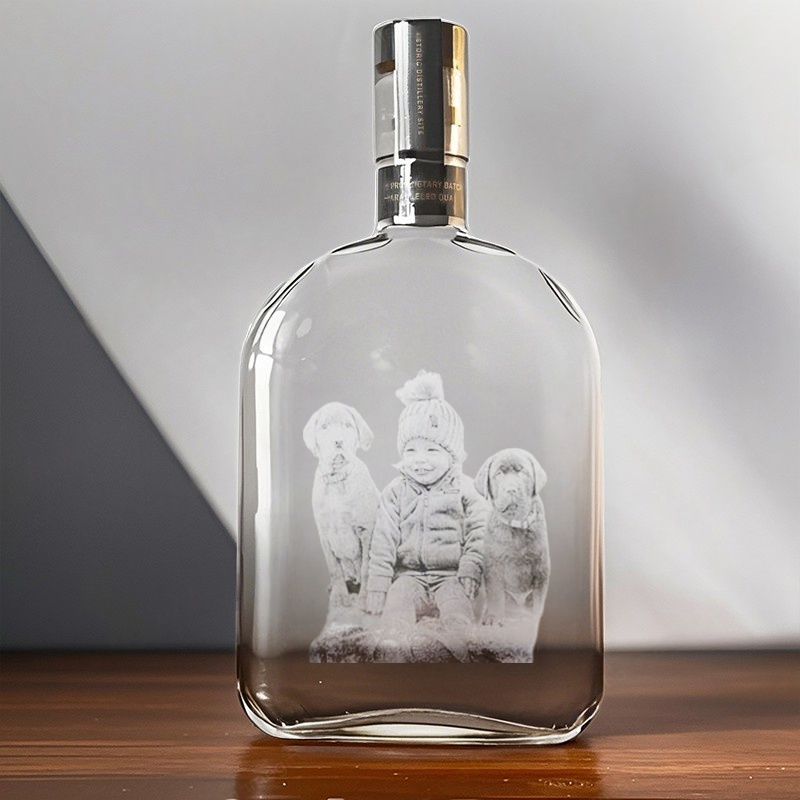 Personalized Etched Picture Rocks Whiskey Bottles, Father's day Gifts