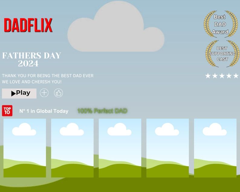 DAD Photo Frame DADflix Father's Day Photo Frame