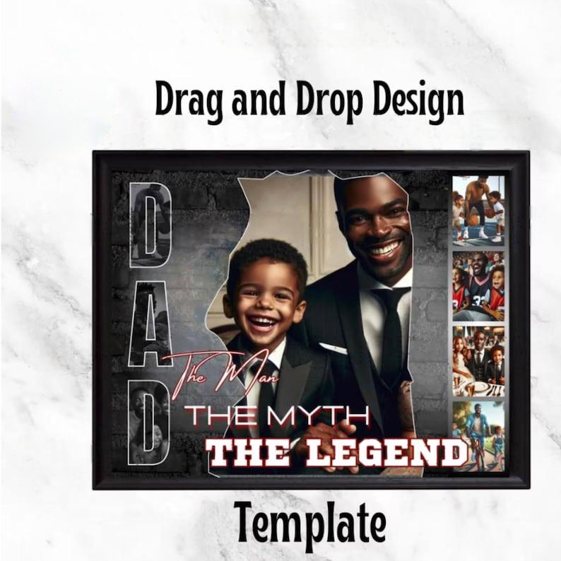 Custom Photo Collage Father's Day Frame Gift - The Best Dad In The World