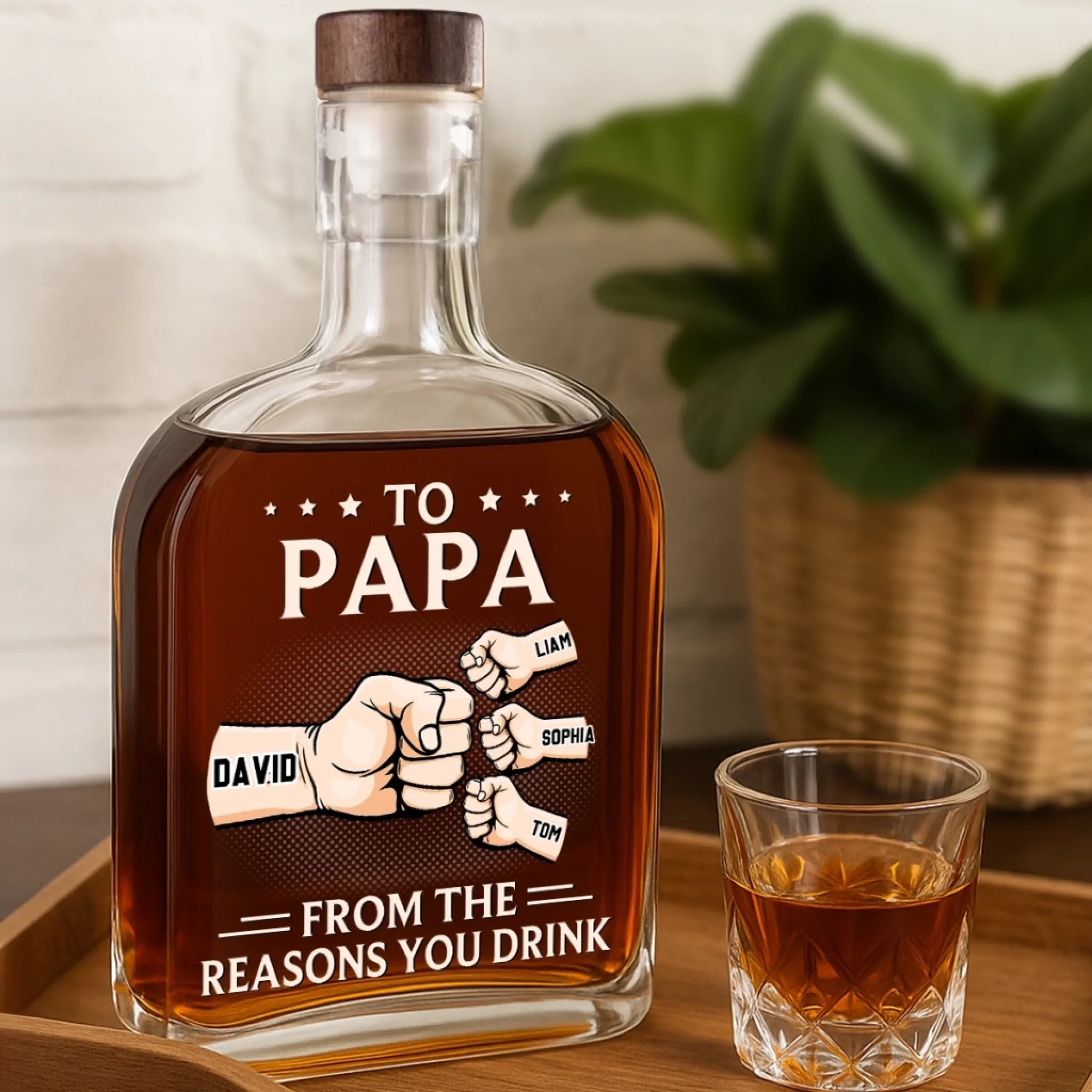 From The Noisiest Part Of Your Life - Family Custom Whiskey Bottle Father's Day Gift For Dad