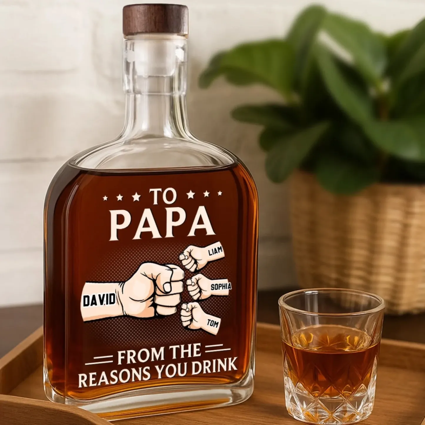 From The Noisiest Part Of Your Life - Family Custom Whiskey Bottle Father's Day Gift For Dad