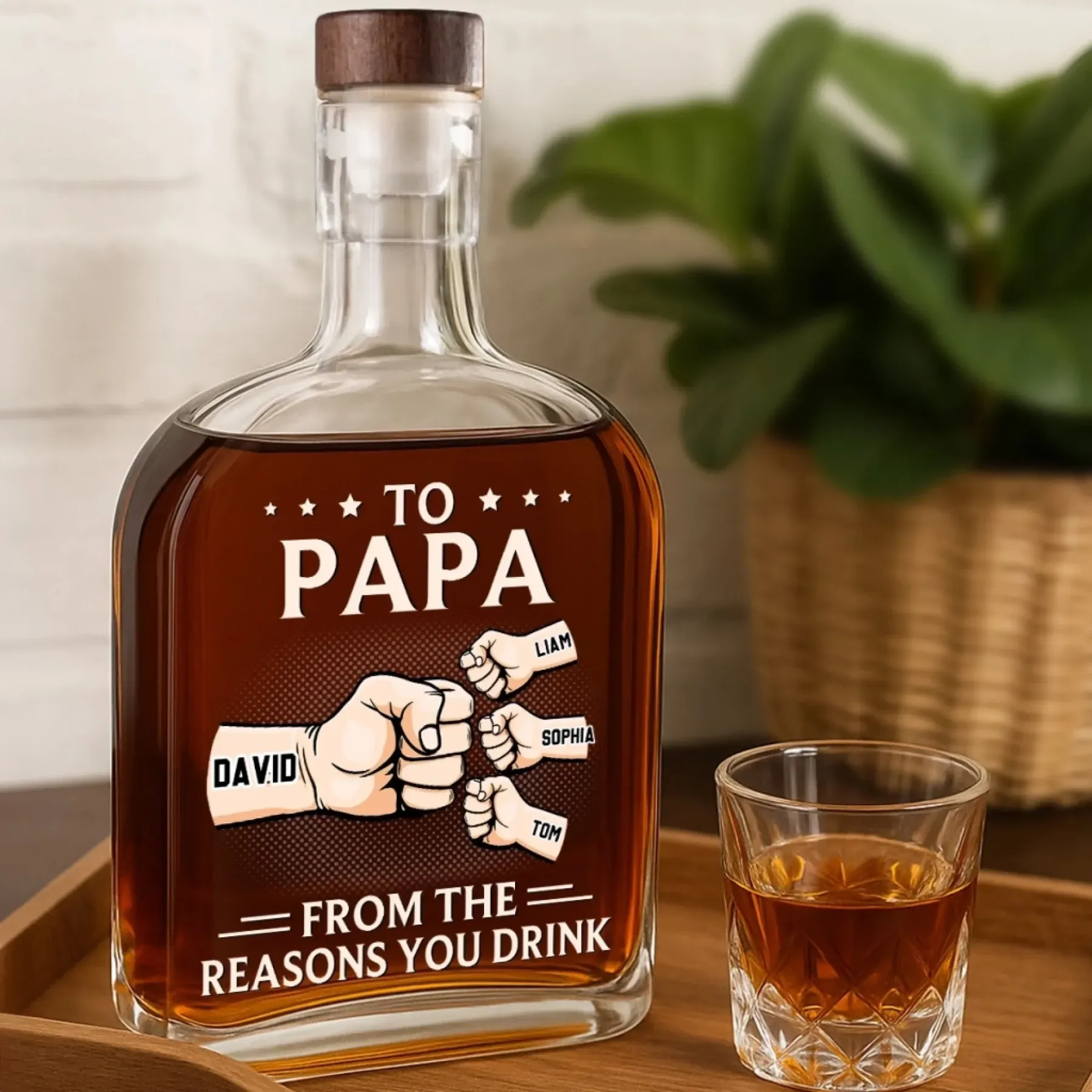 From The Noisiest Part Of Your Life - Family Custom Whiskey Bottle Father's Day Gift For Dad