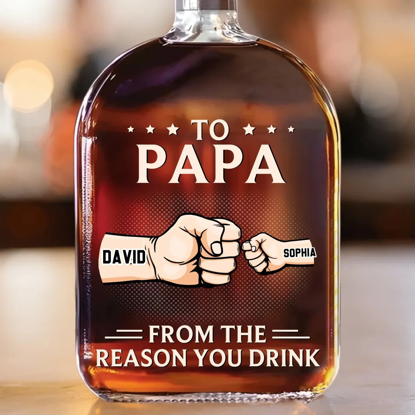 From The Noisiest Part Of Your Life - Family Custom Whiskey Bottle Father's Day Gift For Dad