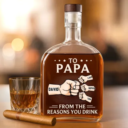 From The Noisiest Part Of Your Life - Family Custom Whiskey Bottle Father's Day Gift For Dad