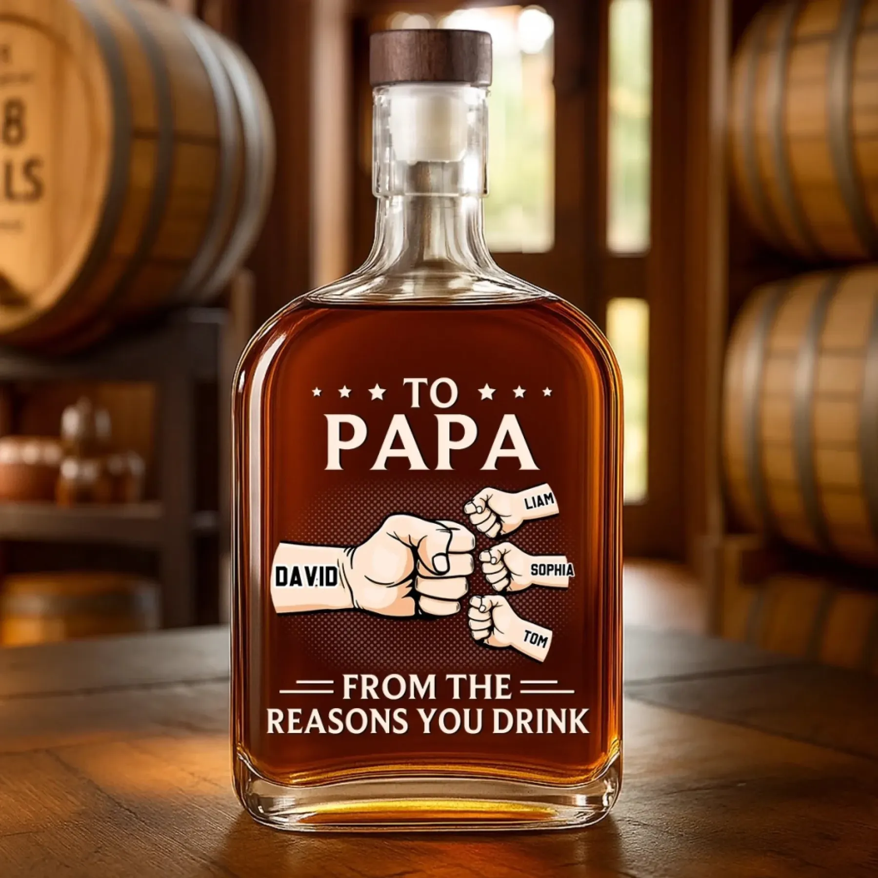 From The Noisiest Part Of Your Life - Family Custom Whiskey Bottle Father's Day Gift For Dad
